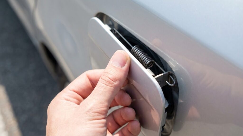 レバーが消えた？タントの給油口は「押す」が正解